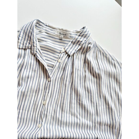 MADEWELL Central Dalton Stripe Lyocell Twill Oversized Shirt Top, Size XXL - Picture 12 of 15